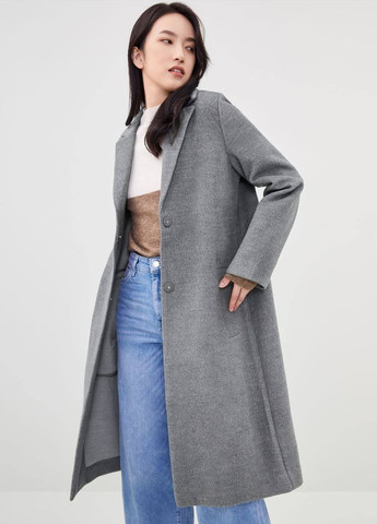 Серое демисезонное Пальто однобортное H&M