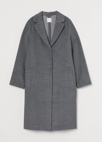Серое демисезонное Пальто однобортное H&M