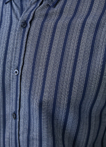 Синяя кэжуал рубашка в полоску KOTON
