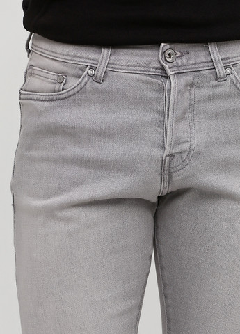 Светло-серые демисезонные зауженные джинсы H&M