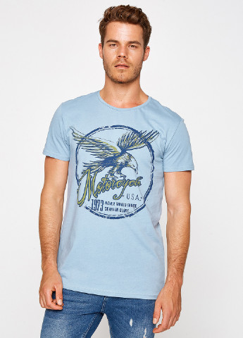 Светло-голубая летняя футболка KOTON