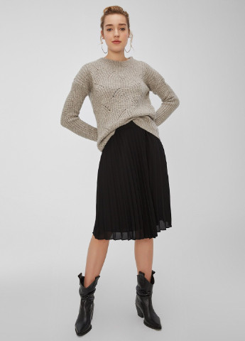 Сіро-бежевий демісезонний светр жіночий вільного крою пуловер Nobrend