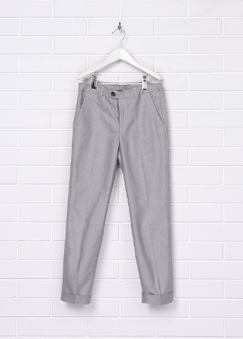 Серые кэжуал демисезонные брюки зауженные H&M