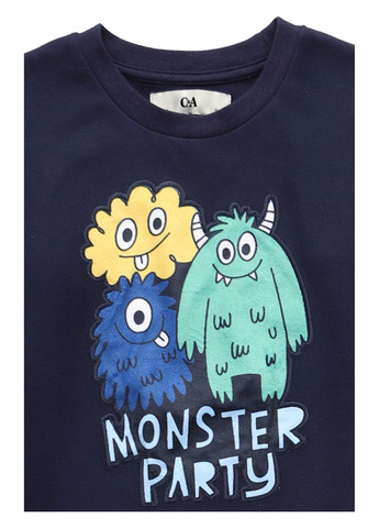 Темно-синяя всесезон пижама (лонгслив, брюки) лонгслив + брюки C&A