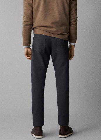 Графитовые кэжуал демисезонные прямые брюки Massimo Dutti