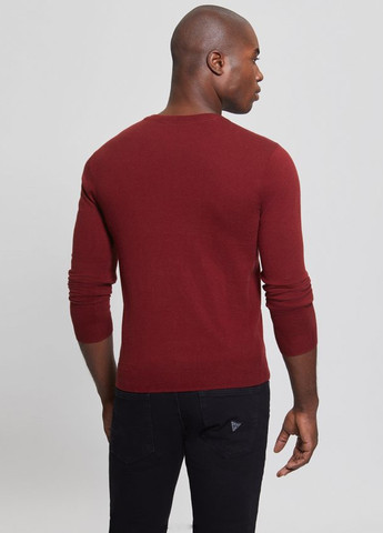 Бордовый демисезонный пуловер пуловер Guess