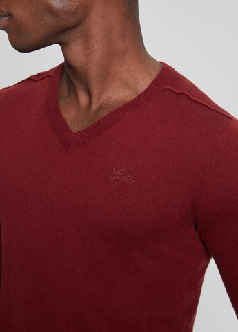 Бордовый демисезонный пуловер пуловер Guess