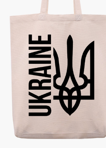 Еко сумка Україна (9227-3794-WTD) бежева з широким дном MobiPrint (253484538)