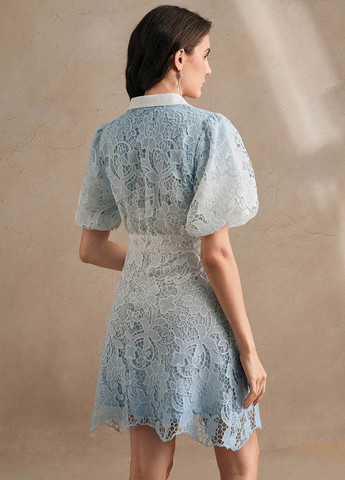 Блакитна святковий, кежуал сукня а-силует SHEIN однотонна