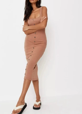 Бежева кежуал сукня Missguided однотонна