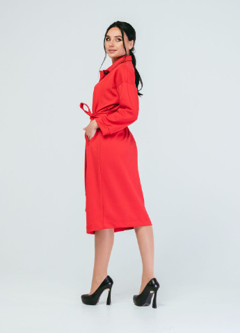 Червона кежуал сукня so-78237-red Alpama однотонна