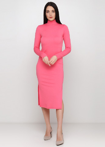 Розовое кэжуал платье платье-свитер ANVI однотонное