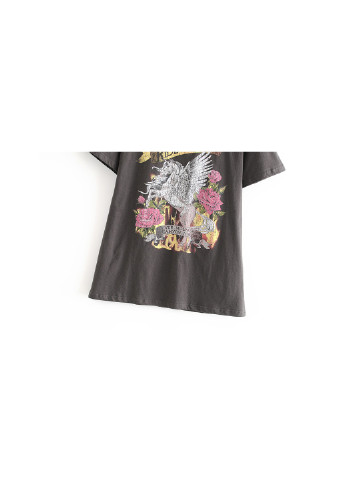 Сіра літня футболка жіноча born wild Berni Fashion WF-6216