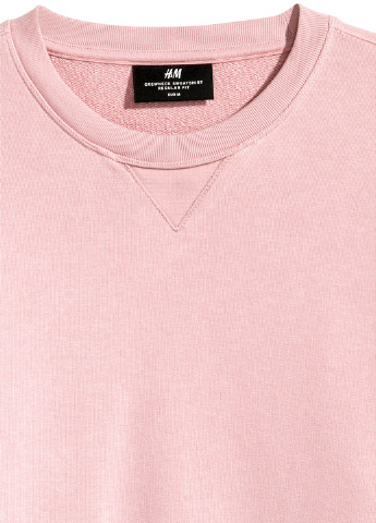 Свитшот H&M - крой однотонный бледно-розовый кэжуал - (119074062)