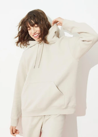 Худі фліс,молочний, H&M Basic (255192933)