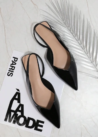 SHEIN Туфли слингбеки черный з искусственная кожа, китай — лето (330486638)