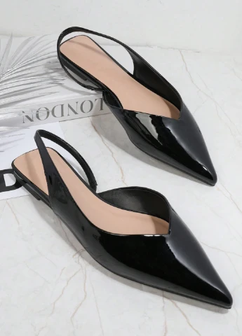 SHEIN Туфли слингбеки черный з искусственная кожа, китай — лето (330486638)