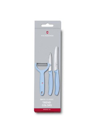 Набор ножей SwissClassic Paring Set 3 шт Tomato and Kiwi Blue (6.7116.33L22) Victorinox голубые,