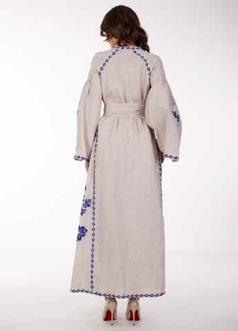Серо-синее кэжуал платье Forma с орнаментом