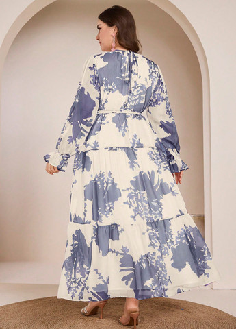 Комбінована святковий, кежуал сукня кльош SHEIN з абстрактним візерунком