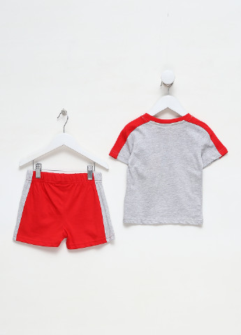 Серо-красный летний костюм (футболка, шорты) с шортами Disney