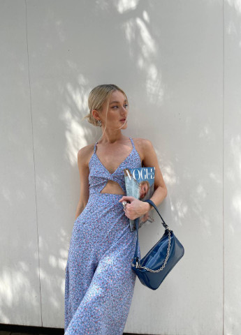 Голубое платье Liton с цветочным принтом