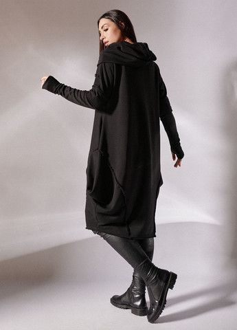 Черное кэжуал платье баллон LibeAmore однотонное