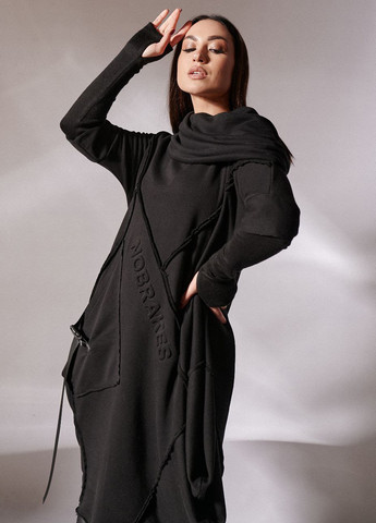 Черное кэжуал платье баллон LibeAmore однотонное