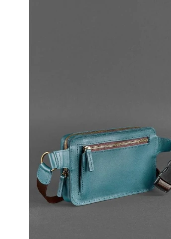 Кожаная поясная сумка Dropbag Mini зеленая BlankNote (235752661)