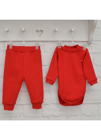 Красный демисезонный костюм (боди, брюки) брючный Blanka