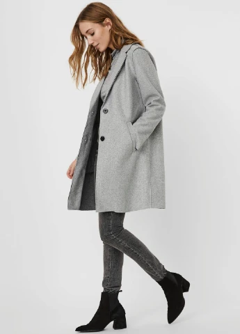 Светло-серое демисезонное Пальто Vero Moda