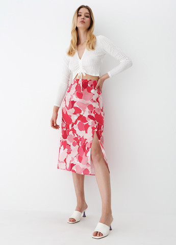 Розовая кэжуал с абстрактным узором юбка Mohito