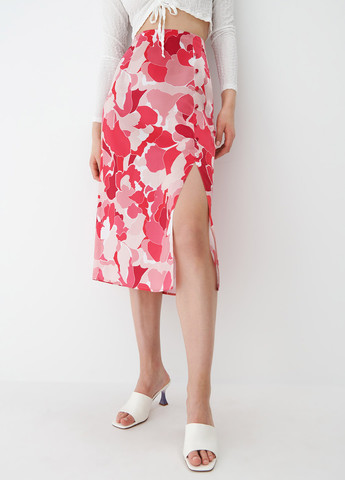 Розовая кэжуал с абстрактным узором юбка Mohito