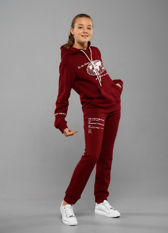 Бордовий зимовий спортивний костюм з написами Sinthia (205956137)