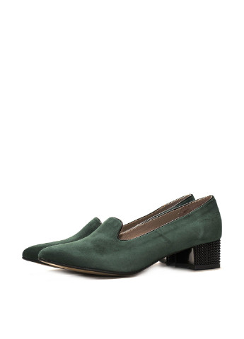 Зеленые женские кэжуал туфли на среднем каблуке украинские - фото
