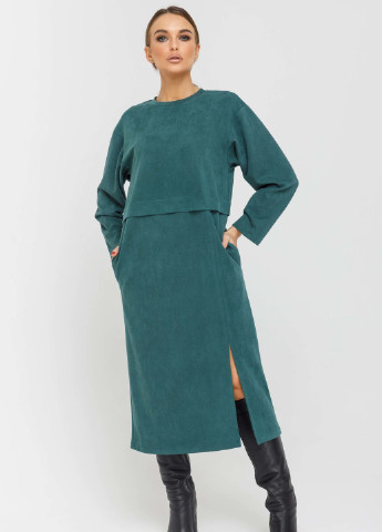 Изумрудное кэжуал платье бонни пл 2720 изумруд Ри Мари однотонное