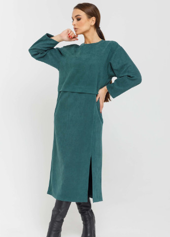 Изумрудное кэжуал платье бонни пл 2720 изумруд Ри Мари однотонное
