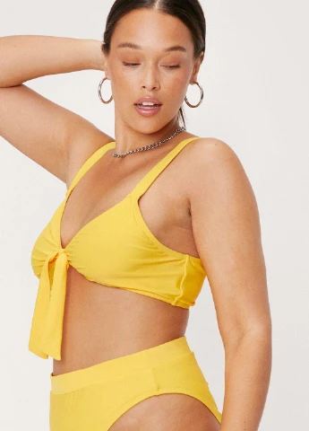Желтый летний купальник (лиф, трусики) бикини Nasty Gal