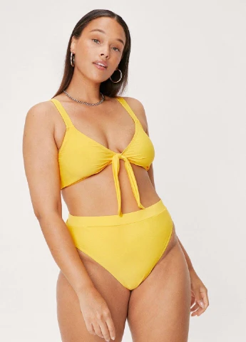 Желтый летний купальник (лиф, трусики) бикини Nasty Gal