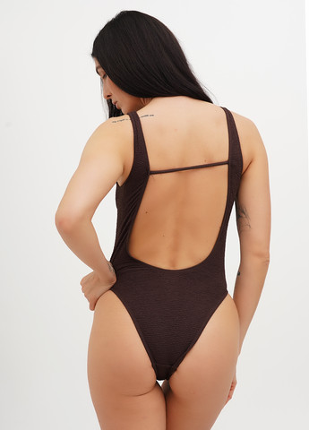 Коричневый летний купальник слитный FS