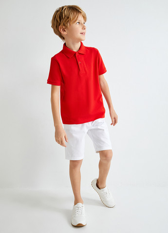 Красная детская футболка-поло для мальчика KOTON однотонная