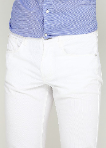 Белые кэжуал летние со средней талией брюки Massimo Dutti