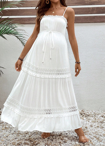 Білий кежуал сукня для вагітних а-силует SHEIN однотонна