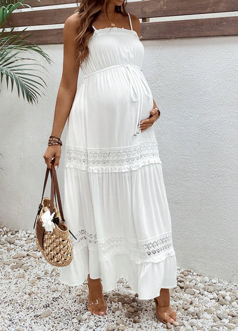 Білий кежуал сукня для вагітних а-силует SHEIN однотонна