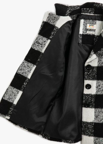 Черно-белое демисезонное Пальто однобортное KOTON