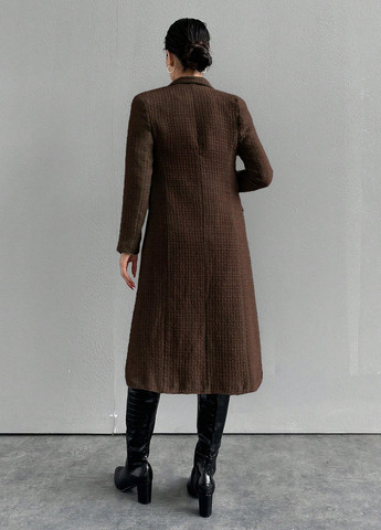 Темно-коричневое зимнее Пальто двубортное SHEIN