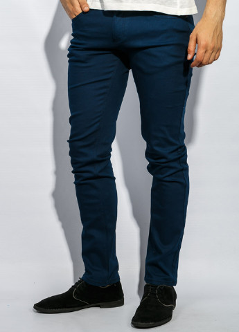 Синие кэжуал демисезонные зауженные брюки Time of Style