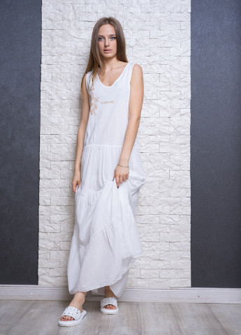 Белое кэжуал платье Miho's с рисунком