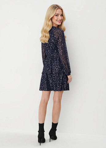 Темно-синее вечернее платье клеш Mohito с абстрактным узором