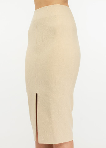 Костюм (жакет, юбка) BGL Комплект (жакет и юбка) юбочный однотонный светло-бежевый деловой вискоза